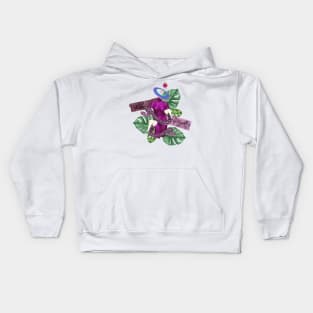 Vibe high Greek  stone and nature with snakes and trippy flower 3 purple Kids Hoodie